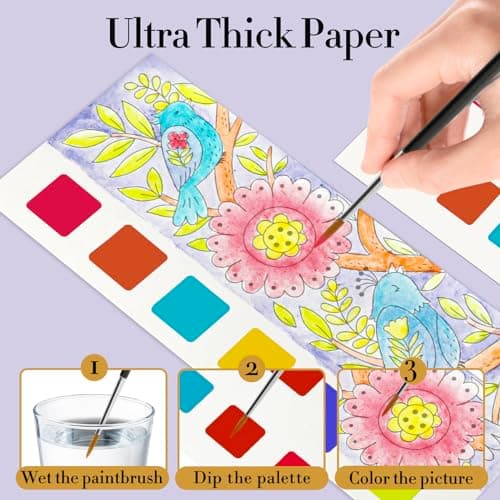 JCREN Watercolor Painting Books, Pocket Watercolor Painting Coloring Kit, Paint with Water Bookmarks Travel Activity Party Favors for Kids Toddlers Gifts for Boys and Girls — view 3