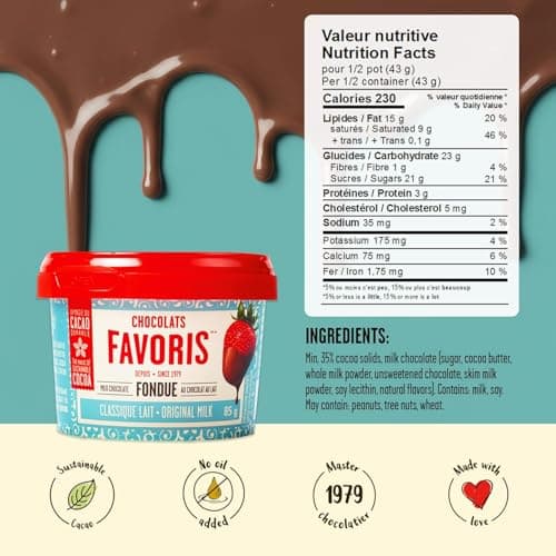 Chocolats Favoris 3-Pack Classic Milk Chocolate Fondue, Ready in 1 Min