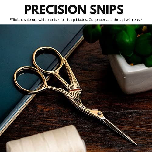 Arolly Retro Style 4.5" Embroidery Scissor with Sharp Blades, Multi-purpose Small Sewing Scissors for Art and Needle Work, Cutting Tools for Household DIY, Crafting, and Sewing Accessories