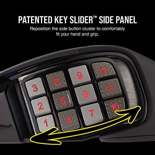 Corsair Scimitar RGB Elite Wired MOBA/MMO Gaming Mouse – 18,000 DPI – 17 Programmable Buttons – iCUE Compatible – PC, Mac, PS5, PS4, Xbox – Black — view 3