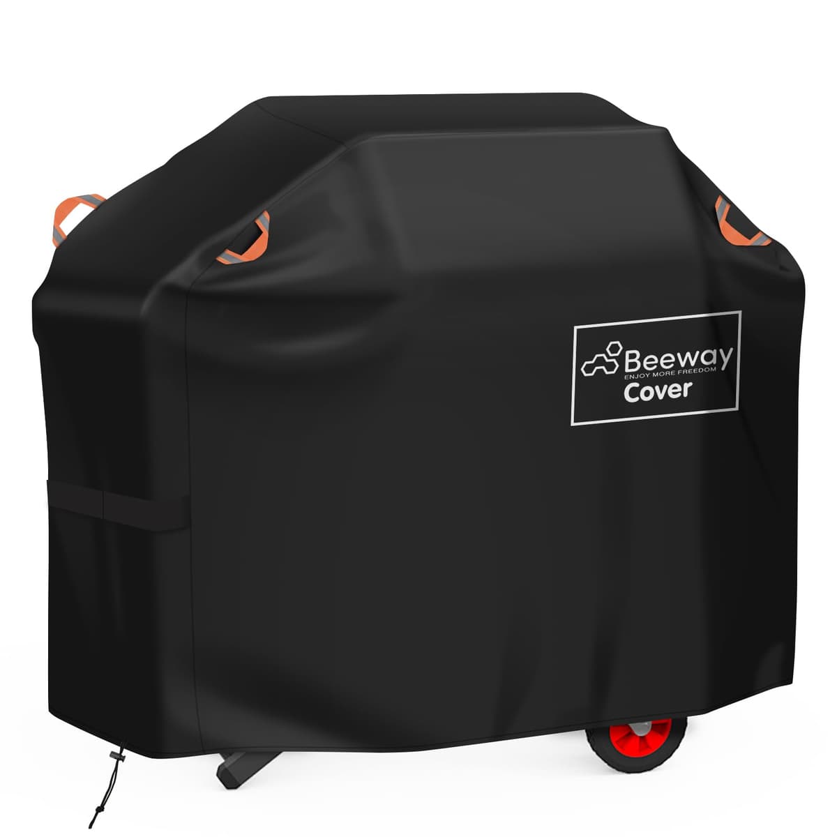BEEWAY Barbecue Cover, BBQ Grill Cover fits Weber, Brinkmann, Char Broil - Heavy Duty Large BBQ Covers, UV & Waterproof, Rip-proof with Reflective Straps and Storage Bag (132 x 66 x 109cm)