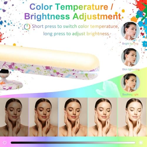 Benreom Wireless Vanity Lights for Mirror, Rechargeable Battery Operated Stick on Lamp, Adjustable Color Brightness & Angle Makeup Light, Cordless Magnetic LED Bar Renter Friendly Lighting Decor Gift — view 2
