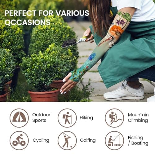 YPHCDO Gardening Sleeves for Women Farm Sun Protection Thorn Proof Cooling Arm Sleeves to Cover Arms for Garden Sports — view 3