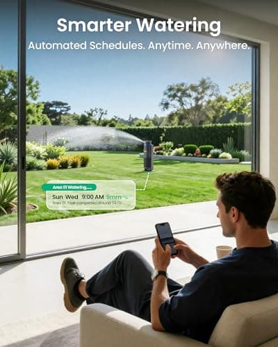 Aiper IrriSense 2 Smart Irrigation System, 4-in-1 Multi-Zone Watering Device, App Control, Smart Scheduling, Garden Sprinkler with Rain Sensor, for Lawns up to 4,800 sq.ft.-Gray