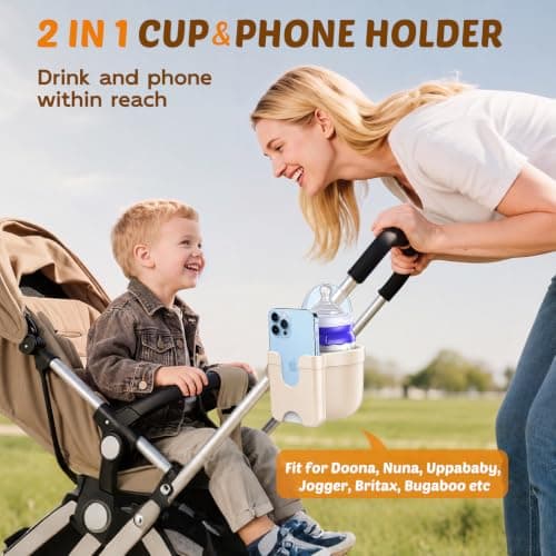 Cup Holder for Walker: Stroller Cup Holder Attachment with Phone Holder — view 5