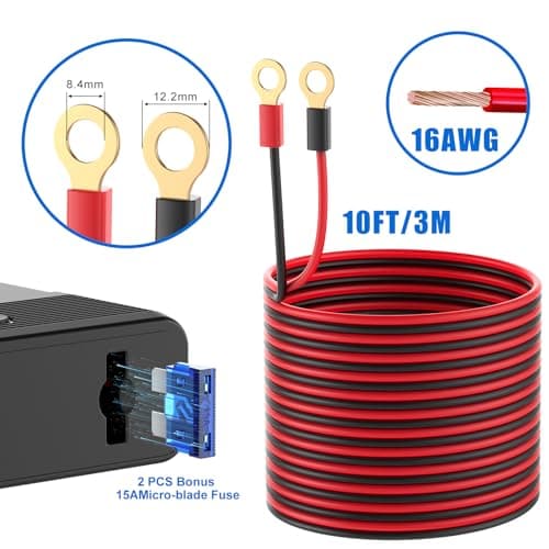 12V 24V Car Charger Socket Splitter with 10FT/3M Cable, 3 Cigarette Lighter Socket Multi 4 Port Adapter Plug with LED Display Master Switch Independent Switch,12 Volt Power Outlet with Eyelet Terminal