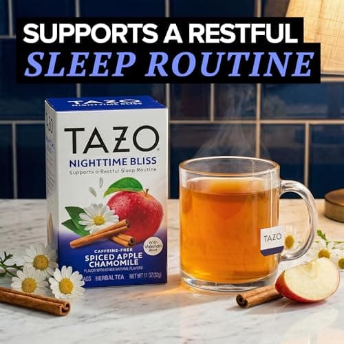 TAZO Herbal Tea Bags, Nighttime Bliss Spiced Apple Chamomile, 16 Count (Pack of 1)