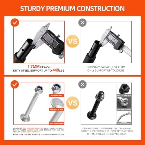 ALLY PEAKS Pull Up Bar Thickened Steel Pipe Super Heavy Duty Steel Frame Upper Workout Bar| Multi-Grip Strength for Doorway | Indoor Chin-Up Bar Fitness Trainer for Home Gym Portable (silver2)