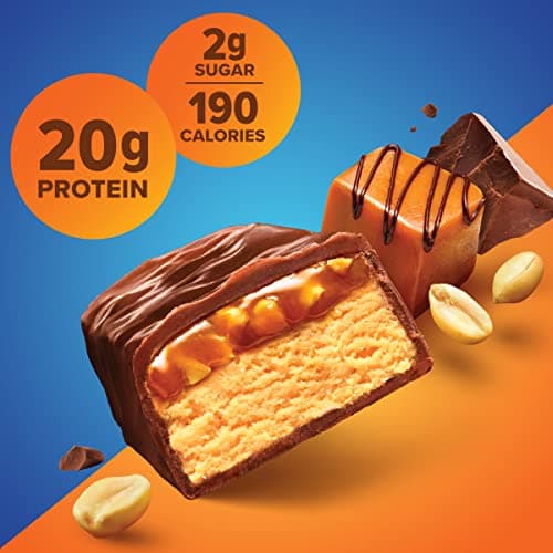 Pure Protein Chocolate Peanut Caramel Protein Bars – 20g Protein, 3g Sugar, 190 Calories (12 count) Low Sugar* High Protein Snack - Gluten Free - Perfect for a Healthy Snack — view 3