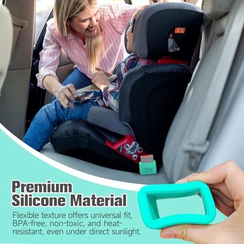 Morlike Silicone Buckle Holder Booster - Fits Most, Not All (Light Blue, 2 Pack) — view 4