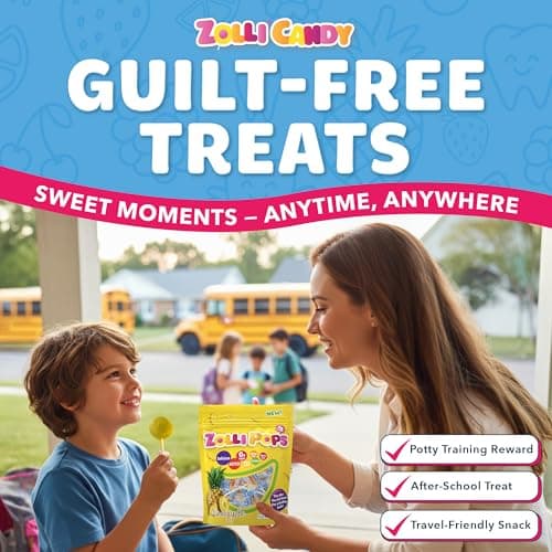 Zollipops Clean Teeth Pops Sugar Free Candy, Dye-Free Lollipops - Keto & Diabetic-Friendly, Dentist-Approved Treats for Kids (Pineapple, 3.1 oz) — view 4