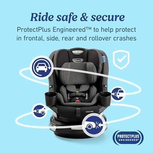 Graco EasyTurn 360 2-in-1 Rotating Convertible Car Seat, 360 Degree Rotating Infant to Toddler Rotating Car Seat, 2 Modes Rear and Forward Facing, Slim Design, Solae — view 5