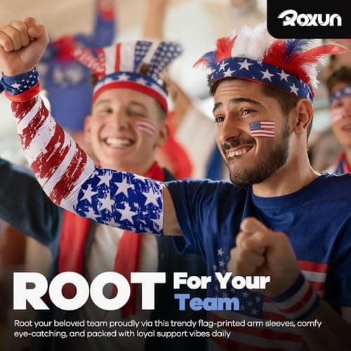 ROXUN 2 Pairs Flag Arm Sleeves Cooling UV Protection for Men Women Soccer Football Sports Gear Mexico Flag-2 — view 2