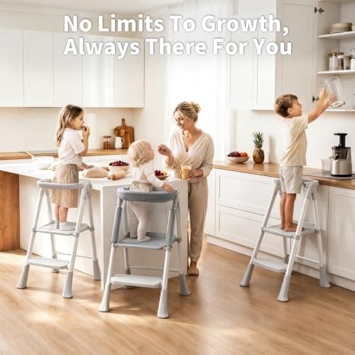 Foldable Toddler Standing Tower, Kitchen Helper Stool for Kids 1.5-6 Years — view 3