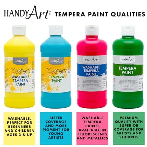Handy Art Little Masters Tempera Paint, Pink, Gallon 128 oz Bottle, Bright & Mixable, High Opacity, Washable Colors for Classroom, Students, Kids, Young Artists, Safe & Non-Toxic, Made in USA — view 2