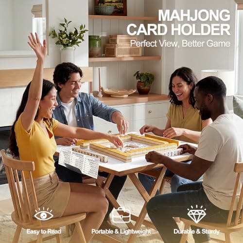 UPABLUNSO Mahjong Card Holder for Table, Under Mat Slide-in Stand for Mah Jongg Cards, Angled Viewing Rack, Foldable Carry Table Accessory, Lightweight 3D Printed Mah Jong Card Holder Black — view 4