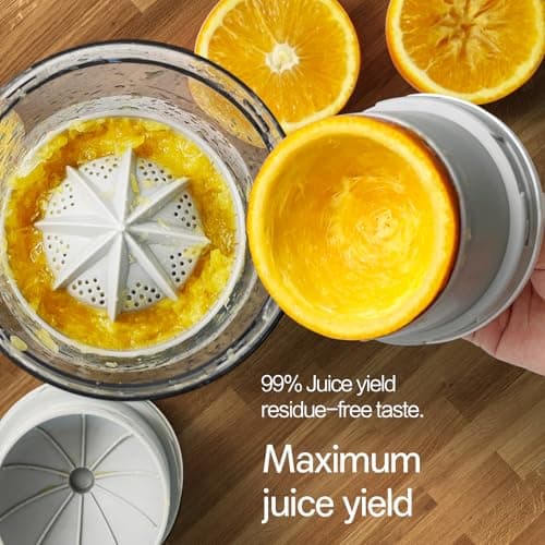SUNHAIXIA Rechargeable Electric Juicer - Citrus Juicer with Type-c Rechargeable for Orange, Lemon and Grapefruit Juicing. (White-45Watts) — view 2