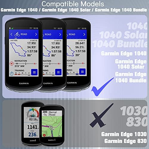 Ermorgen Silicone Case Compatible with Garmin Edge 1040/1040 Solar Case + 2 Tempered Glass Screen Protectors, Soft Silicone Case, All-Inclusive Shockproof Protection - Black