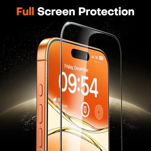 TOCOL for iPhone 17 Pro Screen Protector/iPhone 16 Pro Sceen Protector 6.3 Inch 9H Hardness Military Grade Shatterproof HD Tempered Glass for Full Coverage Protection 2 Pack — view 5