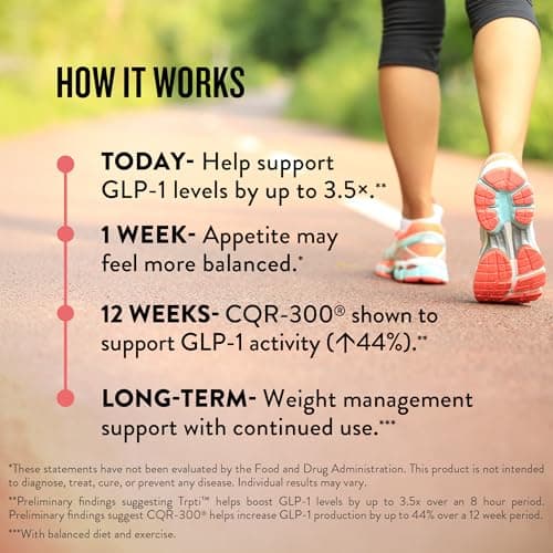 GLP-1 Plus Supplement for Weight Management Appetite Control for Women w Trpti OEA, CQR-300 & Chromium, Supports Natural Fullness Signals & Hunger, Metabolism Support Supplement Legendairy Milk 1-Pack — view 4