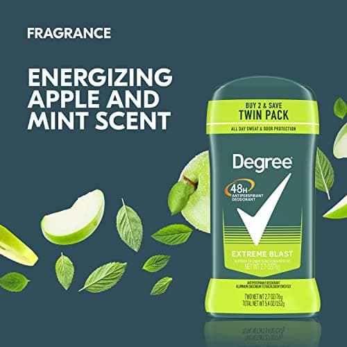 Degree Men Original Protection Antiperspirant Deodorant Extreme Blast Twin Pack 48-Hour Sweat and Odor Protection Antiperspirant For Men 2.7 oz — view 4