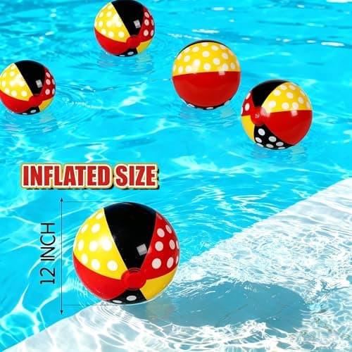SCIONE 12 Pack 12 Inch Inflatable Beach Balls for Kids Birthday Party Favors for Summer Pool Novelty Water Beachball Game Toys for Boy Girl Gifts Class Party Decor — view 2
