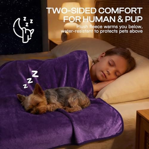 Luciphia Waterproof Pet Blanket, Washable Reversible Sherpa Fleece Throw — view 2