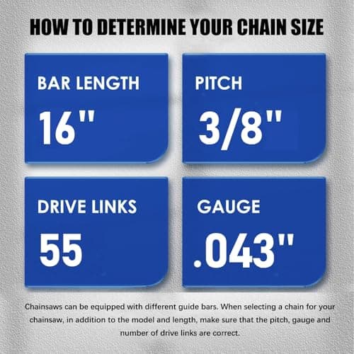 2 Pack Chainsaw Chain 16 Inch 3/8" LP Pitch .043" Gauge 55 Drive Links Fits Stihl 61PMM355, MS 017, MS 170, MS 171, MS 180 C, Oregon 90PX055G — view 2