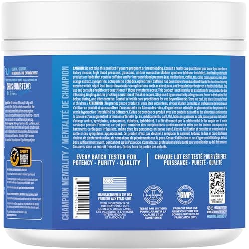 BUM Essential Pre Workout Powder | Chris Bumstead Signature Essential Pre Workout | Caffeine, L-Citrulline, L-Tyrosine, & Beta Alanine Blend | 30 Servings (Blue Raspberry)