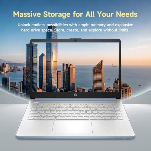 HP 14" Laptop, Intel Processor N150 (Beat i3) 4GB RAM 128GB UFS 1-Year Office 365 Copilot AI Win11 WiFi6 Computer for Creator Business Gaming Student — view 5