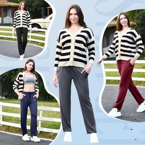Stanpetix Track Pants Women Loose Straight Leg Women’s Sweatpants with Pockets for Sports Jogging (Deep Grey,Large) — view 3