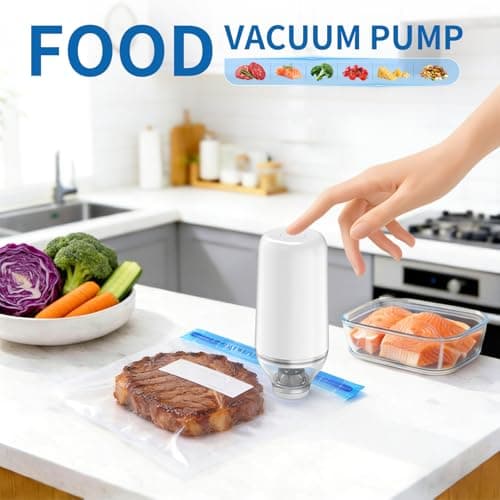 BAMCOO Vacuum Sealer for Food, Powerful Handheld Vacuum Sealer Machine, Portable Food Sealer for Food Storage, Camping, Reusable Vacuum Bags Compatibility, White(Pump Only) — view 2