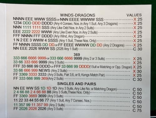 NAG 2026 NMJL Mah Jong Card Official Revision - Large Print - 4PCS — view 2