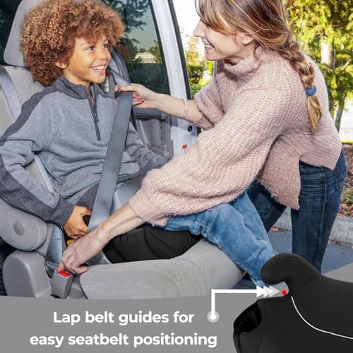 Diono Solana, No Latch, Single Backless Booster Car Seat, Lightweight, Machine Washable Covers, Cup Holders, Black — view 5