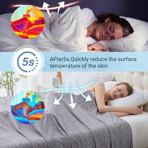 Cooling Blanket Twin Size, Cooling Blankets for Hot Sleepers, Absorbs Heat to Keep Body Cool for Summer Nights Sweats, Cold Blanket for Bed Couch Sofa, Ice Blanket 60x80 Inches, Dark gray — view 2
