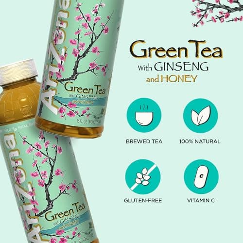 Arizona Green Tea with Ginseng and Honey - 16 Fl Oz (12 Pack) — view 2