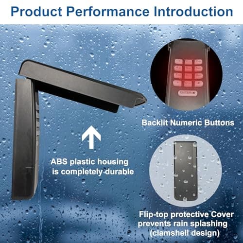 Universal Garage Door Opener Keypad for Liftmaster Chamberlain Craftsman Wayne Dalton Openers Produced since 1993, Wireless Keypad Keyless Entry,Replaces 877/878MAX 377/977/877/66LM,SafeSecurity-Black — view 3