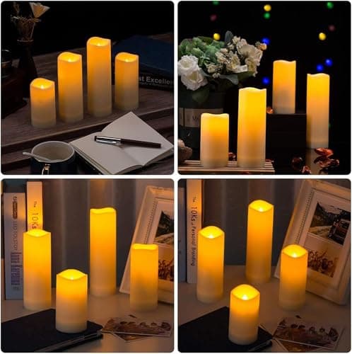 CLTNIKET12-Pack LED Flameless Candles(D 2.2''X H 4'' 5'' 6'' 7'') with Remote Control Waterproof Outdoors & Indoors, Battery Candles with Remote Timer, Decorative Remote Led Candles. — view 5