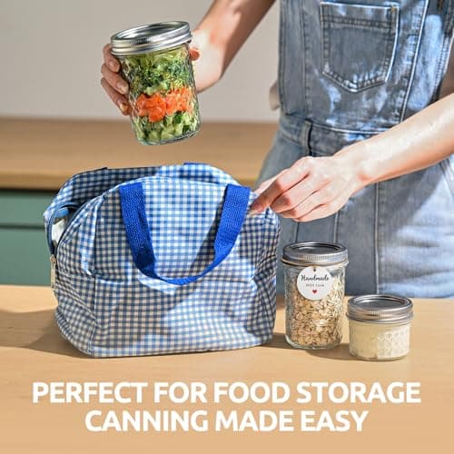 2 Pack 8 oz Mason Jars with Lids, Regular Mouth Leak-Proof Airtight Lids, Glass Canning Jars for Food Storage, Overnight Oats, Pickling & Preserving — view 5