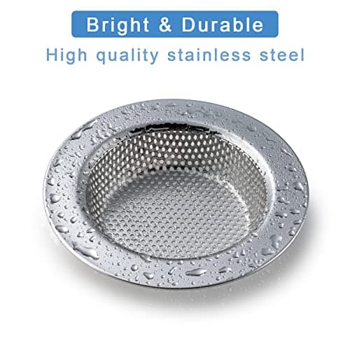 Honmein 2 Pcs Sink Strainer for Most Kitchen Sink Drain Basket, Upgraded Double-Layer Safe Design Kitchen Sink Strainer (Outer Diameter 4.5 Inch)