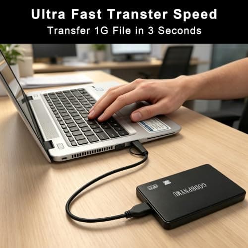 GODBPNYMU 500GB External Hard Drive,Compact Portable Hard,USB 3.0/USB C — view 4