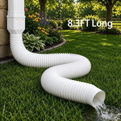 Extra 8.3ft Long Gutter Downspout Extensions Flexible, 4" Diameter Drain Downspout Extender, Down Spout Drain Extender for Rainwater Drainage — view 5