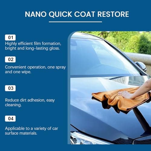 2PC Nano Quick Coat Restore,Quick Effect Coating Agent for Car,2026 NEW Advanced Automobile Quick Coat Restore Spray,Car Coating Spray for Dust Proof and Glazing Effects,Quick Shine for Auto Exterior — view 4