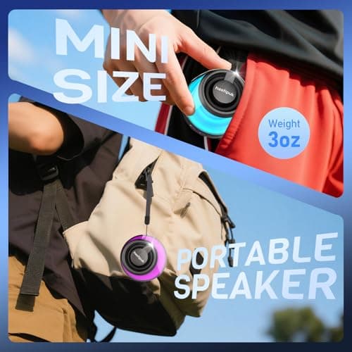 heetipuk Magnetic Bluetooth Speaker, Mini Speaker, Teen Gift Ideas, Loudspeaker with Bass Diaphragm, 5W Internal-Magnet Speaker, 7H Playtime,TWS, RGB Light, TF Card Slot — view 3