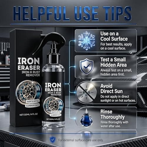 Iron Eraser Iron and Rust Remover, 2PCS Iron Eraser Rust Remover Spray for Car Wheels and Paint, Fast Acting Rust and Brake Dust Remover, 2026 New Professional Automotive Surface Cleaning (0A) — view 4