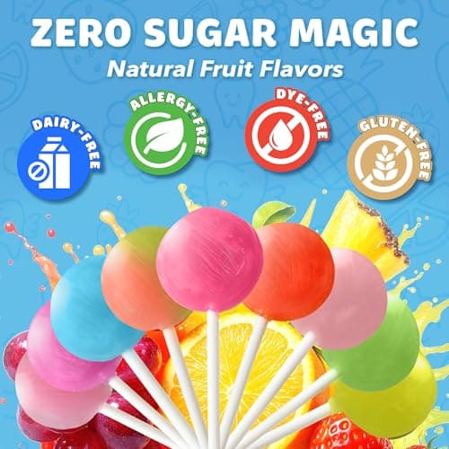 Zollipops Clean Teeth Pops Sugar Free Candy, Dye-Free Lollipops - Keto & Diabetic-Friendly, Dentist-Approved Treats for Kids (Pineapple, 3.1 oz) — view 3