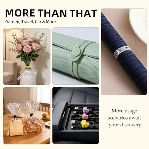 28Pcs Silicone Cable Ties Reusable, Multipurpose Cable Management Organizer, Adjustable Fastening Cable Straps with Locking Buckles, High Elasticity Cord Organizer, Travel Essentials(2 Sizes, 7Colors) — view 3
