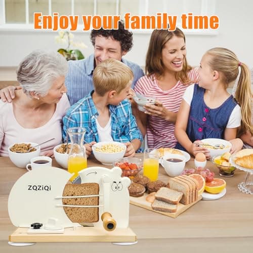 New Upgrade Manual Bread Slicer for Homemade Sourdough Bread,Adjustable Thickness Bread Slicer with Hand Crank,Premium Stainless Steel & Powerful Suction Cups