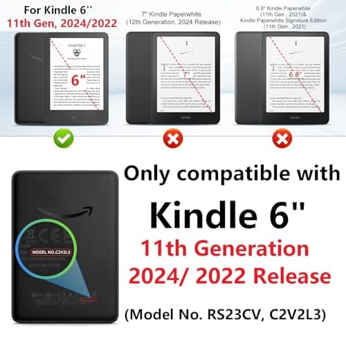 XunyLyee Case for 6 Inch Ebook Reader 2024/2022 e-Reader Cover 6", Lightweight Premium PU Leather Case Cover with Hand Strap, Auto Wake/Sleep for 6 inch Ebook Reader Case, Purple