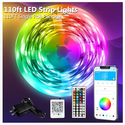 DAYBETTER LED Strip Lights 110ft, Smart Lighting Strips with App Remote Control, RGB Music Sync Color Changing Lights for Bedroom Kitchen Party Home Decor Luces led para cuarto (1 Roll) — view 4